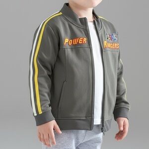 VGUC BOYS VINTAGE POWER RANGERS GRAY JACKET SIZE 6